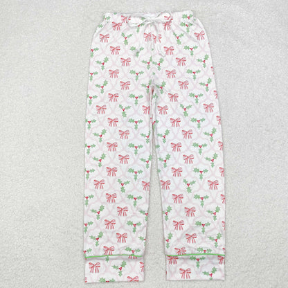 Sibling Adult Men Women Santa Cows Holly Checked Christmas Pajamas Flare Pants