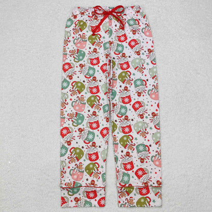 Sibling Adult Men Women Santa Cows Holly Checked Christmas Pajamas Flare Pants