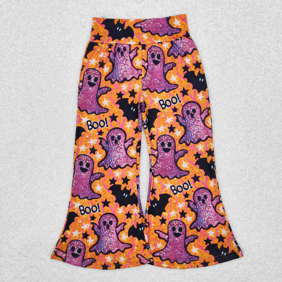 Sibling Baby Girls Halloween Ghosts Candy Bell Bottom Pants