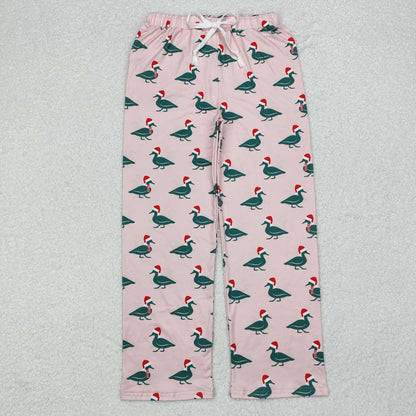 Sibling Adult Men Women Santa Cows Holly Checked Christmas Pajamas Flare Pants