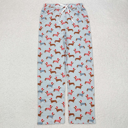 Sibling Adult Men Women Santa Cows Holly Checked Christmas Pajamas Flare Pants