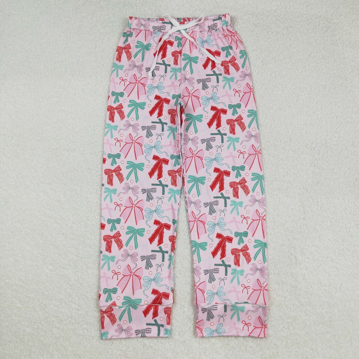 Family Sibling Colorful Bows Rompers Pajamas Sets Women Pants