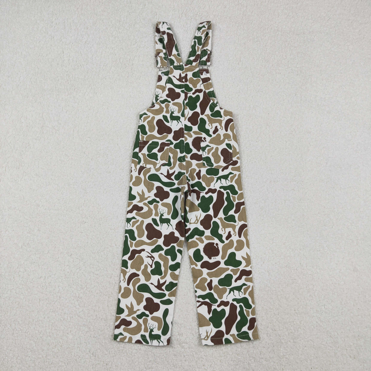 Sibling Baby Boys Kids Fall Hunting Camo Denim Strap jumpsuits Overall