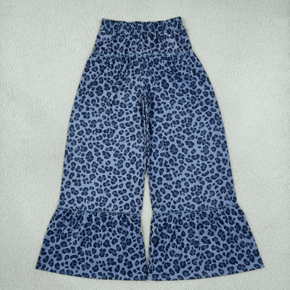 Mama and Me Girls Leopard Camo Yoga Active Ruffle Flare Pants Bottom