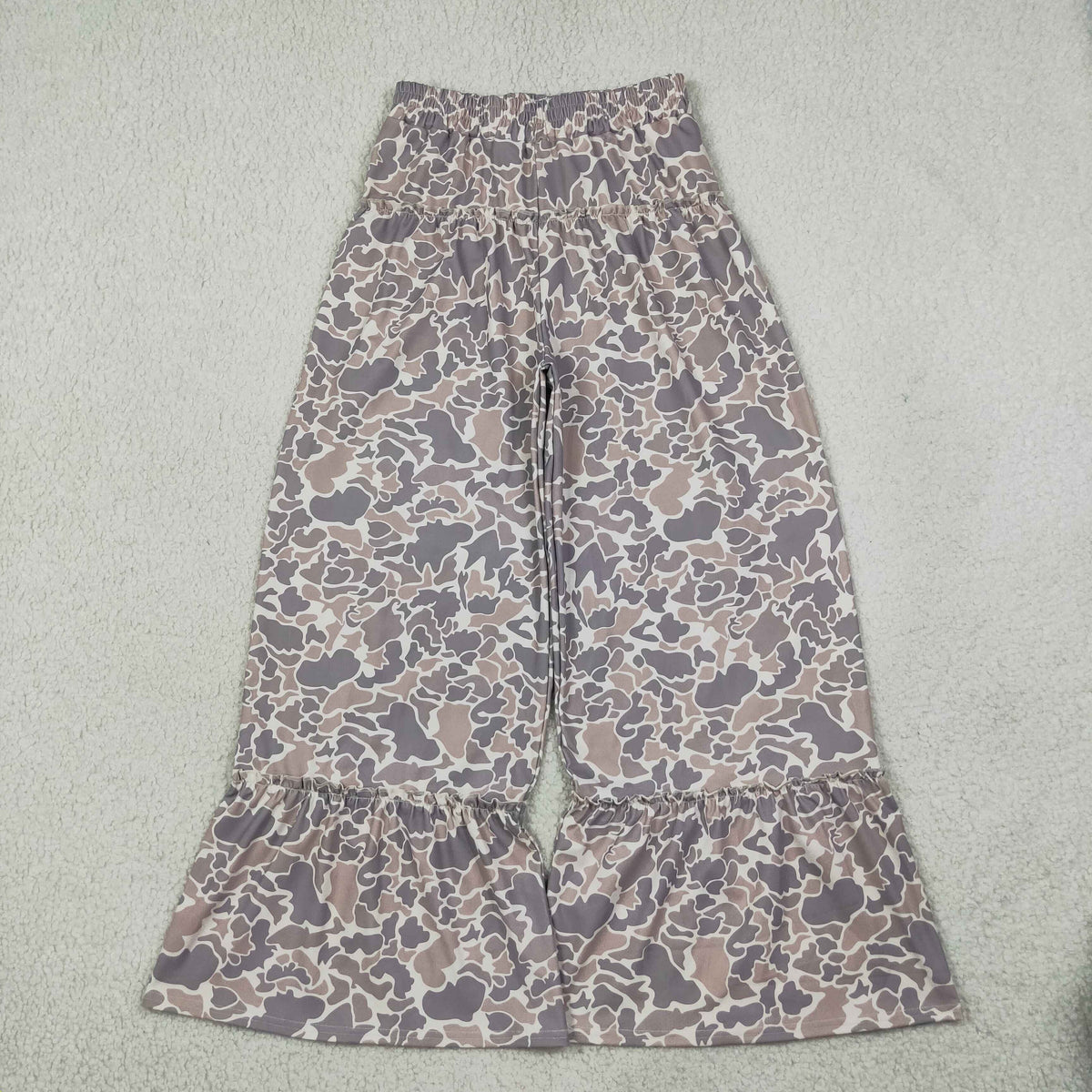 Mama and Me Girls Leopard Camo Yoga Active Ruffle Flare Pants Bottom