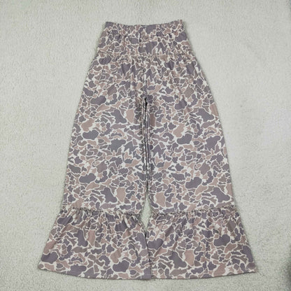 Mama and Me Girls Leopard Camo Yoga Active Ruffle Flare Pants Bottom