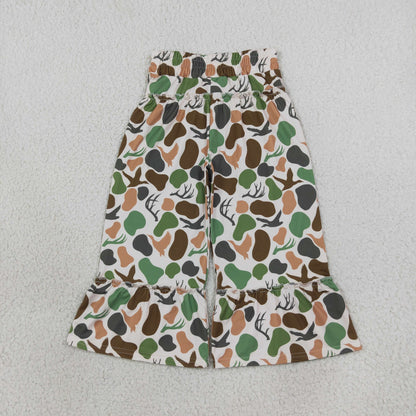 Sibling Baby Girls Bats Bows Camo Ducks Halloween Hunting Flare Pants Bottom