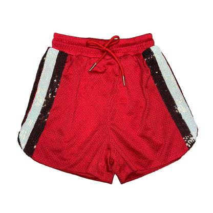 Red and Black Sequin Shorts