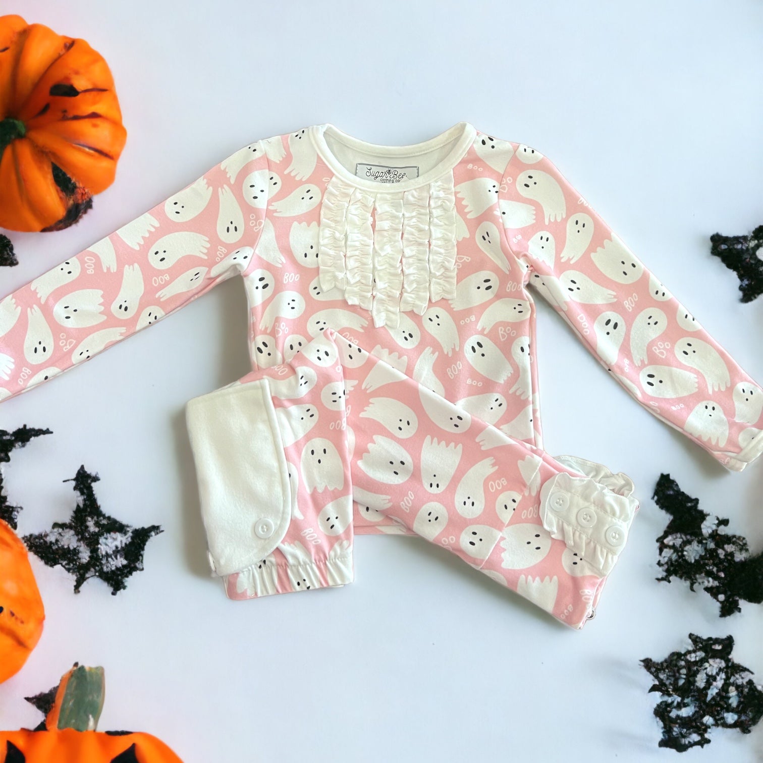 Pink Ghost Vibe Buttflap PJS - Cajun Cuties & Co