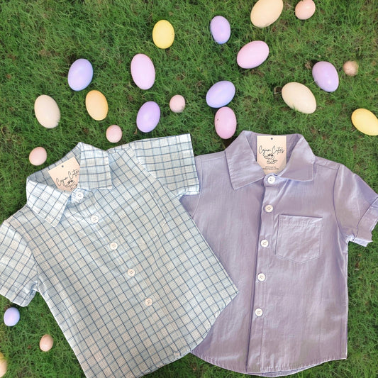 Lavender Button Up Toddler Shirt