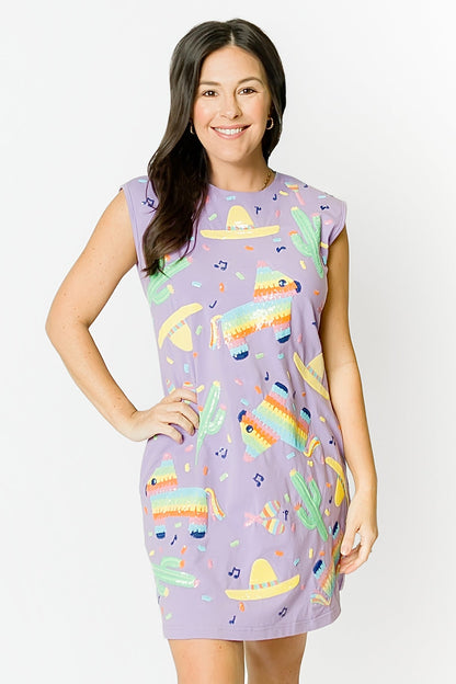 Lavender Sequin Mini Party Dress