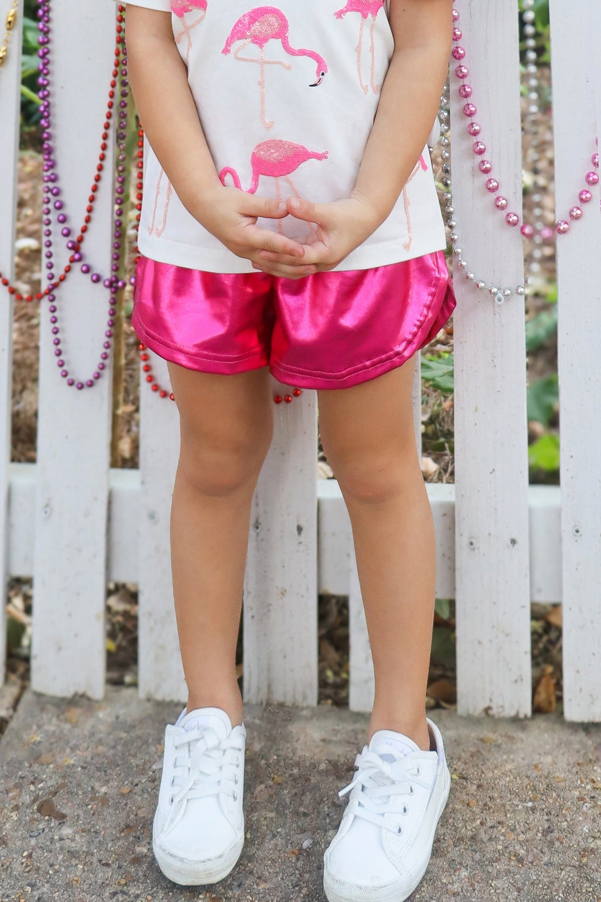 Kids' Metallic Swing Shorts - Hot Pink
