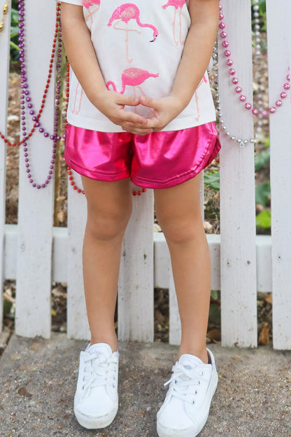 Kids' Metallic Swing Shorts - Hot Pink