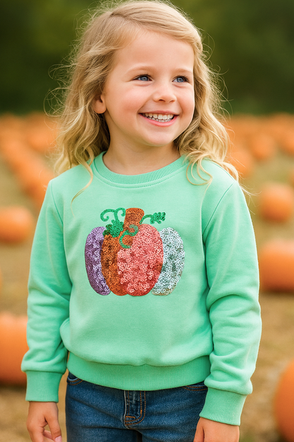 Kids' Sequin Pumpkin Sweatshirt