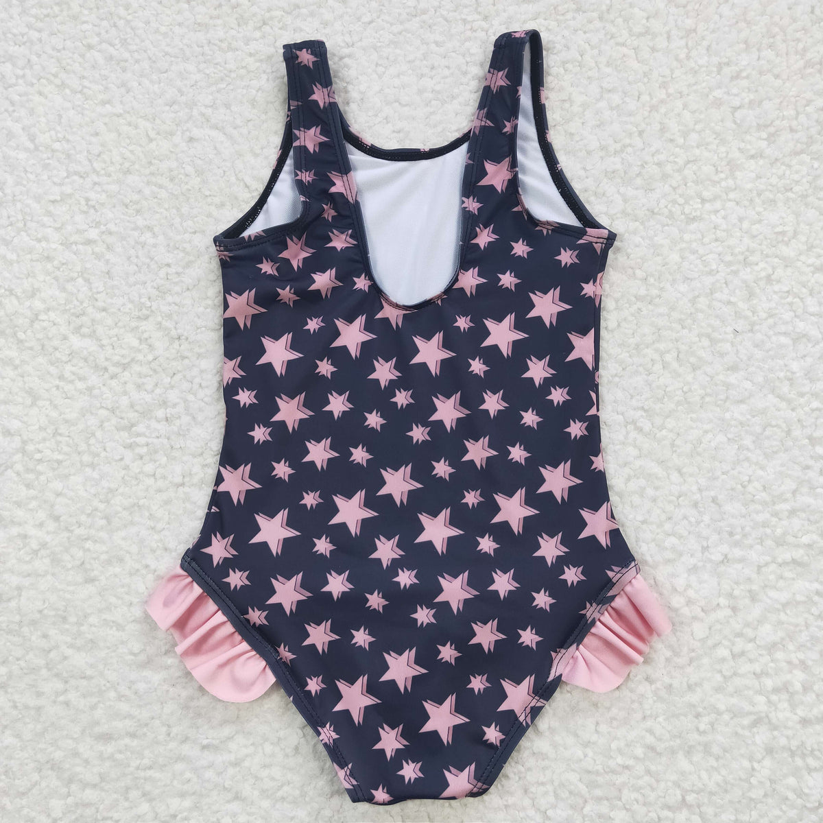 baby girls pink star swimsuits S0048