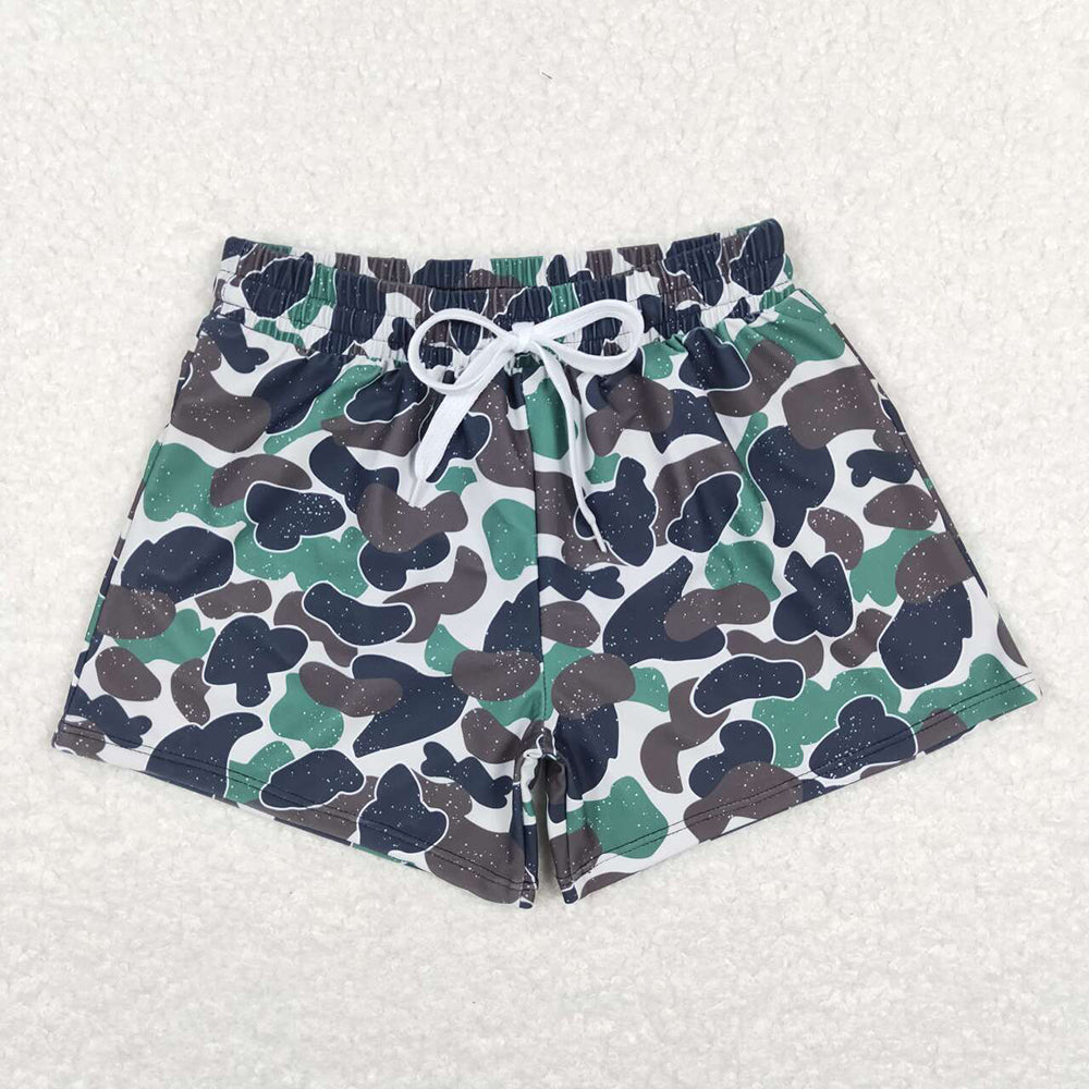 Sibling Baby Boys Western Camo Print Summer Trunks Swimsuits Swimwear