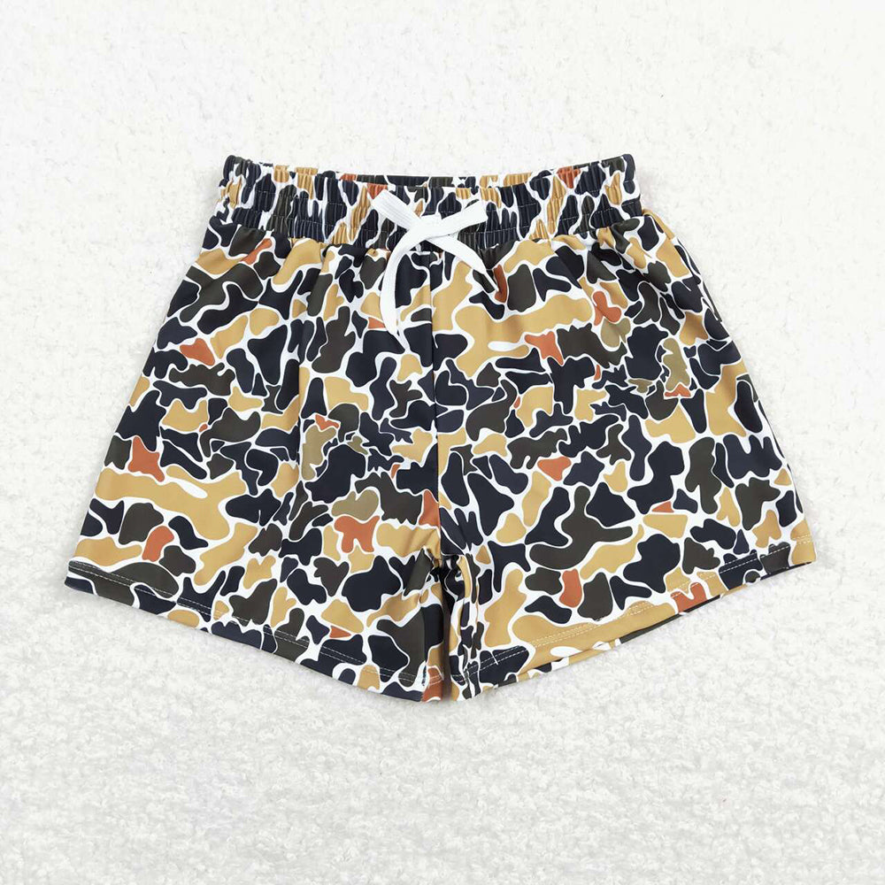 Sibling Baby Boys Western Camo Print Summer Trunks Swimsuits Swimwear