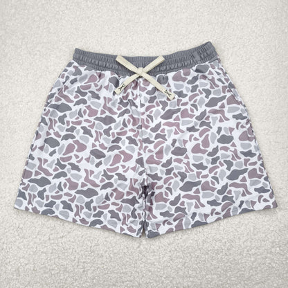 Family Adult Baby Kids Southern Light Grey Camo Beach Wear Trunks Swimsuits