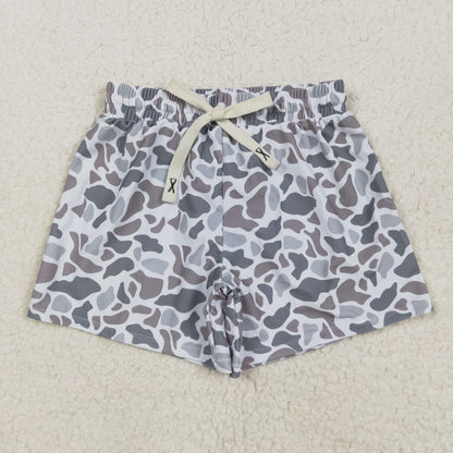 Family Adult Baby Kids Southern Light Grey Camo Beach Wear Trunks Swimsuits