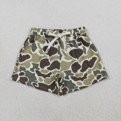 Sibling Baby Boys Western Camo Print Summer Trunks Swimsuits Swimwear