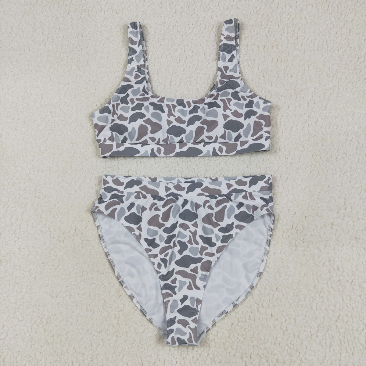 Family Adult Baby Kids Southern Light Grey Camo Beach Wear Trunks Swimsuits