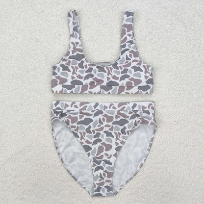 Sibling Adult Women Western Camouflage Top Bummies 2pcs Bikini Swimsuits Sets