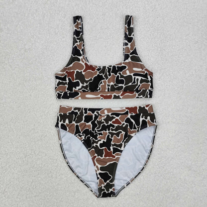Sibling Adult Women Western Camouflage Top Bummies 2pcs Bikini Swimsuits Sets