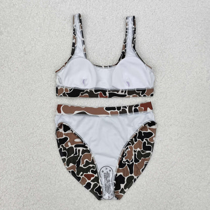 Sibling Adult Women Western Camouflage Top Bummies 2pcs Bikini Swimsuits Sets