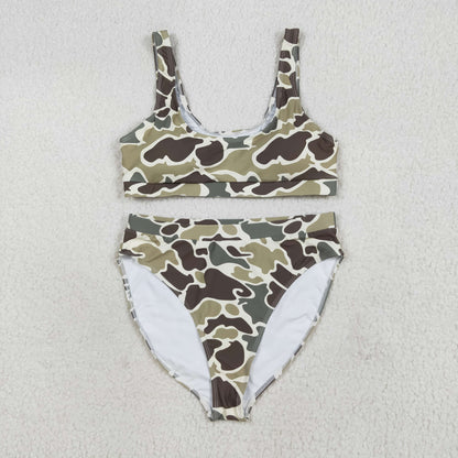Sibling Adult Women Western Camouflage Top Bummies 2pcs Bikini Swimsuits Sets
