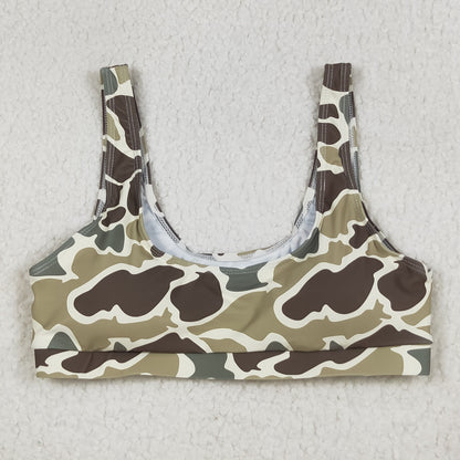 Sibling Adult Women Western Camouflage Top Bummies 2pcs Bikini Swimsuits Sets