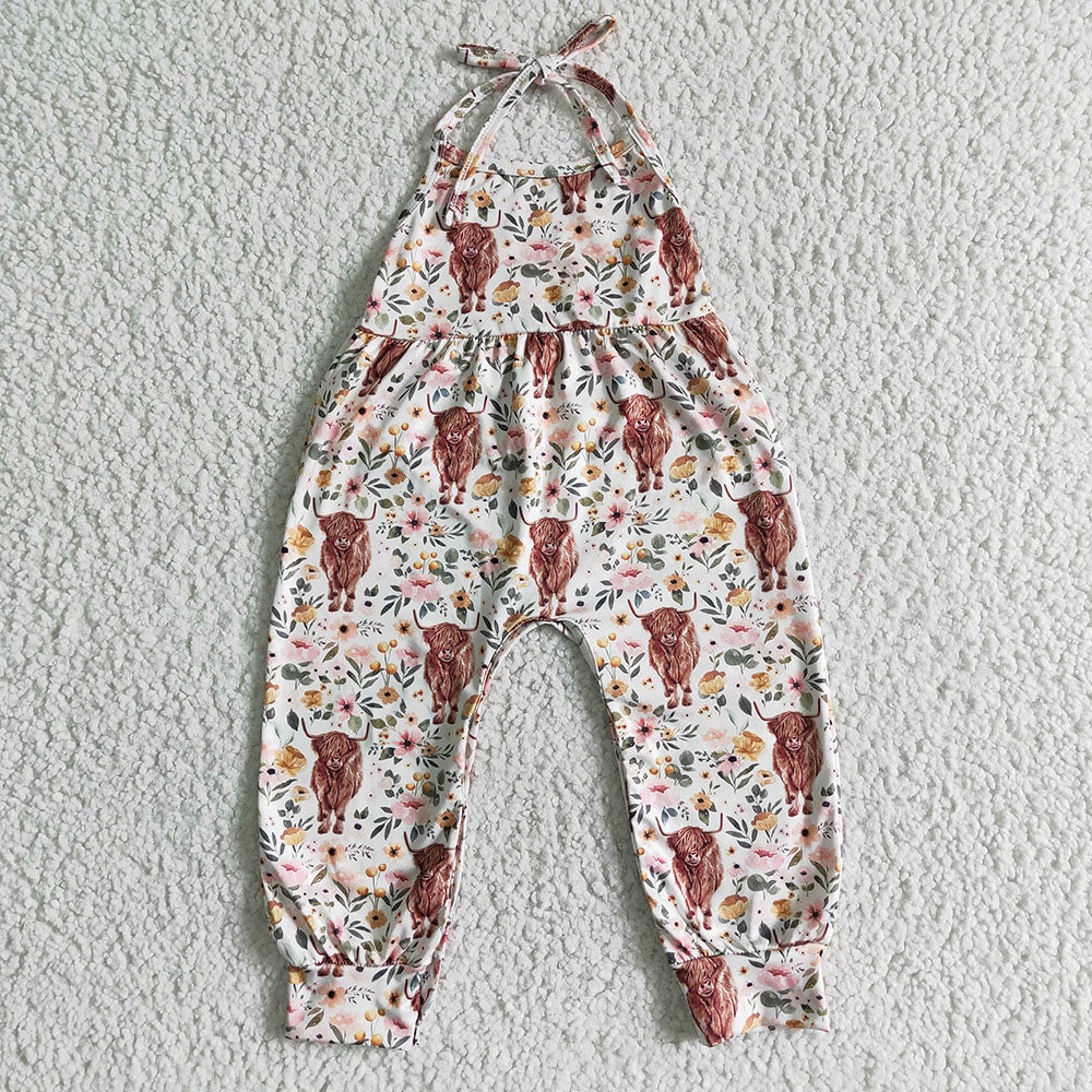 Sibling Baby Girls western Halter Pants Jumpsuits