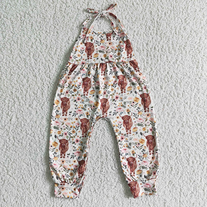 Sibling Baby Girls western Halter Pants Jumpsuits