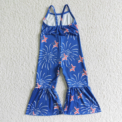 Sibling Baby Girls 4th Of July Summer Bell Bottoms Jumpsuits