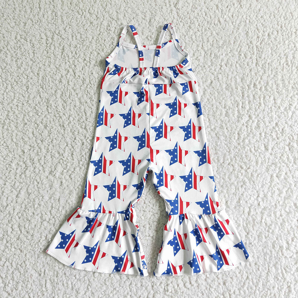 Sibling Baby Girls 4th Of July Summer Bell Bottoms Jumpsuits