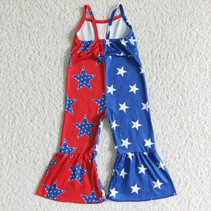 Sibling Baby Girls 4th Of July Summer Bell Bottoms Jumpsuits