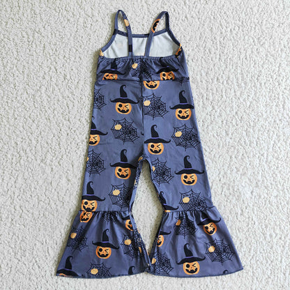 Sibling Baby Girls Halloween Strap Bell Bottom Jumpsuits