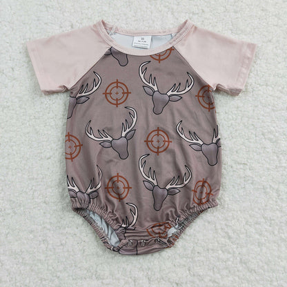 Sibling Baby Boys Western Cows Short Sleeve Summer Rompers