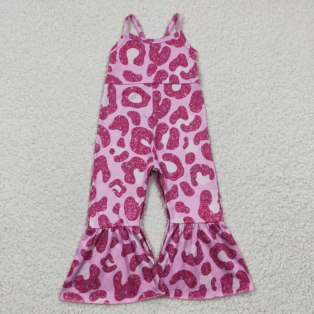 Sibling Baby Girls Strap Western Bell Bottom Jumpsuits