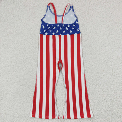 Sibling Baby Girls 4th Of July Summer Bell Bottoms Jumpsuits