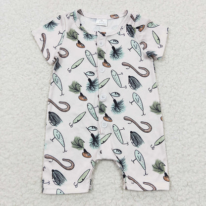Sibling Baby Boys Western Buttons Summer Rompers