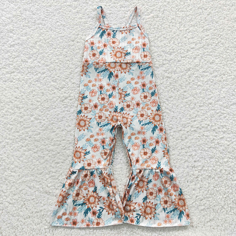 Sibling Baby Girls Western Summer Bell Bottoms Jumpsuits