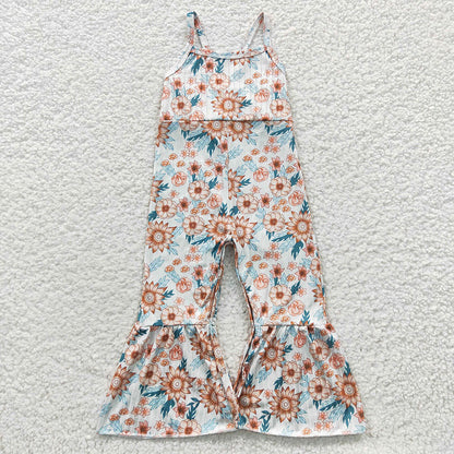 Sibling Baby Girls Western Summer Bell Bottoms Jumpsuits