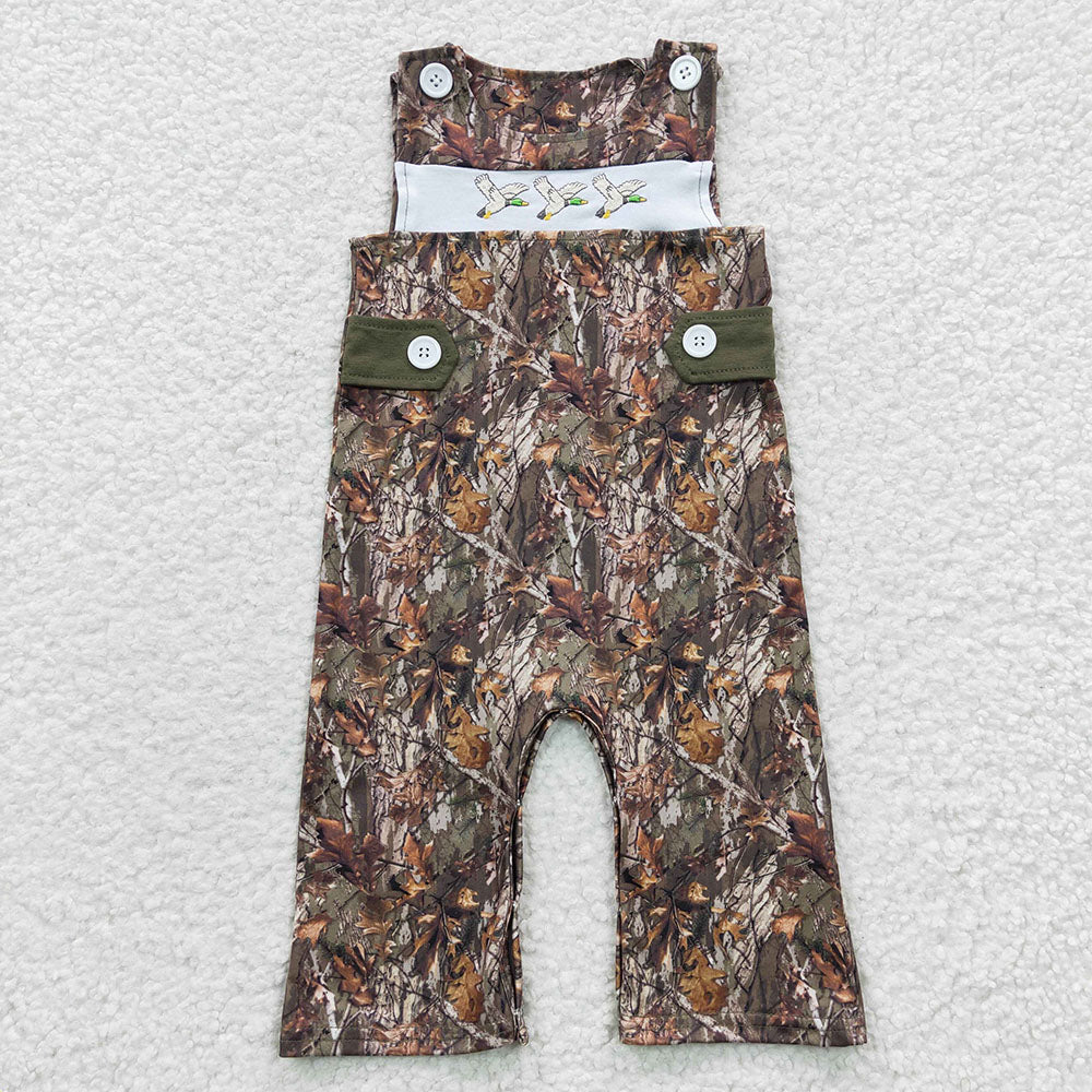 Sibling Baby Boys Camo Ducks Hunting Rompers
