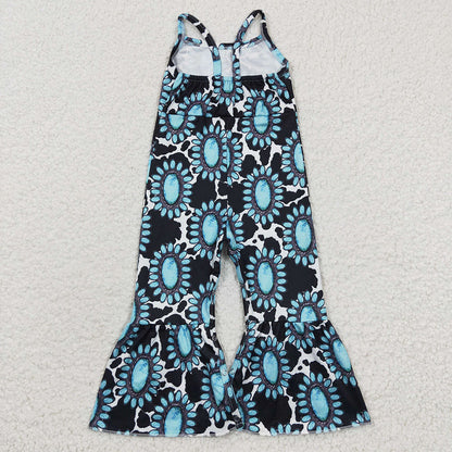Sibling Baby Girls Summer Western Strap Jumpsuits