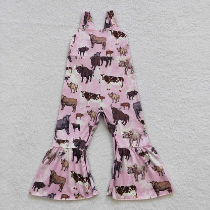 Sibling Baby Girls Summer Western Strap Jumpsuits