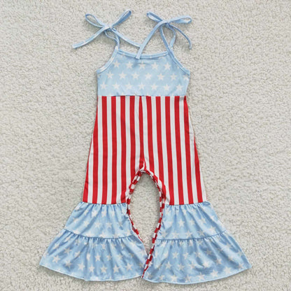Sibling Baby Girls 4th Of July Summer Bell Bottoms Jumpsuits