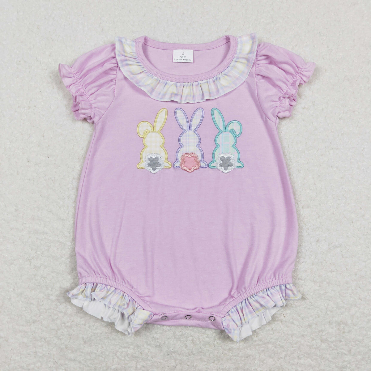 Sibling Baby Kids Embroidery Rabbits Ruffle Pants Easter Clothes Set Rompers