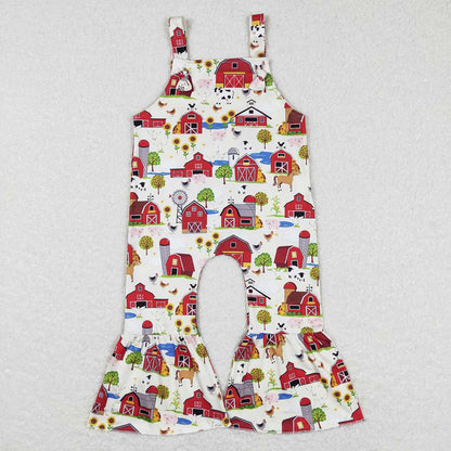 Sibling Baby Girls Summer Western Straps Jumpsuits