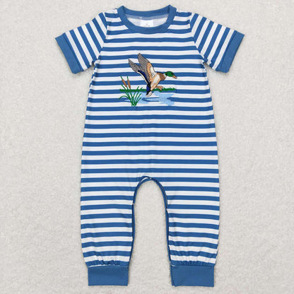 Sibling Baby Boys Camo Ducks Hunting Rompers