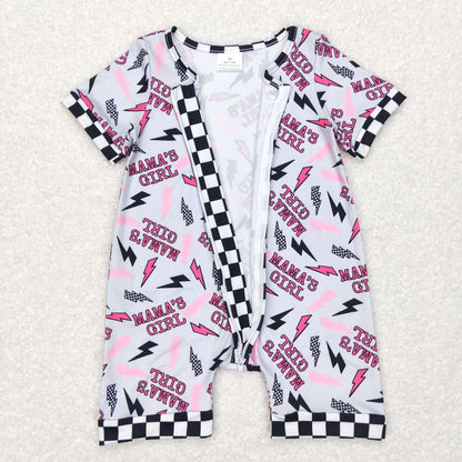 Sibling Mama's Boys Girls Lightnings Western Zip Rompers